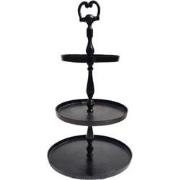 3 Laags Etagere Rond - Machu Pichu - Zwart