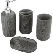 Decopatent® Badkamerset 4 Delig - Toiletaccessoires Set - Kunsstof - Z...