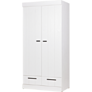 WOOOD Connect Kast 2-Deurs met Lade - Grenen - Wit - 195x94x53