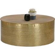 Salontafel Ø 90x37 cm goud in gehamerd aluminium look WOMO-Design