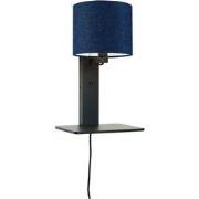 Wandlamp Andes - Bamboe Zwart/Blauw - 19x24x36cm