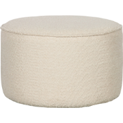 WOOOD Sara Poef Laag - Bouclé - Creme - 36xØ60cm