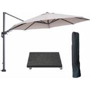 Garden Impressions Hawaii zweefparasol Ø350 cm carbon black / zand met...