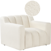 Beliani AGERUP - Fauteuil-Wit-Bouclé