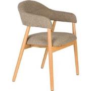 Housecraft Living Indy Eetkamerstoel met leuning Donker Bruin/ Beige -...