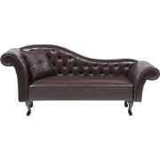 Beliani LATTES - Chaise longue-Bruin-Kunstleer