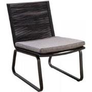 Kome lounge chair alu black/rope black/soil