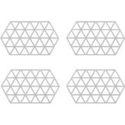 Krumble Siliconen pannenonderzetter Hexagon lang - Grijs - Set van 4