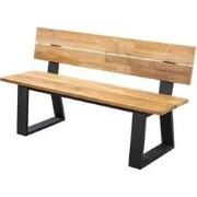 Kaihou backrest bench 175cm. alu black/teak