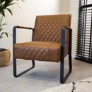 Industriële fauteuil Peter Cognac