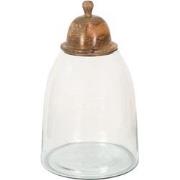 Clayre & Eef Voorraadpot  Ø 23x38 cm Glas Hout Rond Voorraadbus