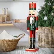 Houten notenkraker soldaat met rode hoed en sabel 50 cm