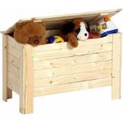 Houten opbergkist speelgoedkist met deksel 40x80cm