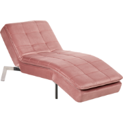 Beliani LOIRET - Chaise longue-Roze-Fluweel