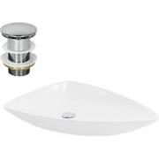 Wastafel incl. zilverkleurige waste zonder overloop 69x46x13 cm wit ke...