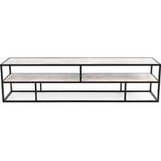 Stalux Tv-meubel 'Luuk' 200cm, kleur zwart / wit marmer