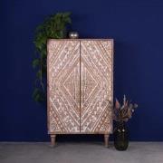 Rootsmann Opbergkast Wit - Hout Ibiza Stijl