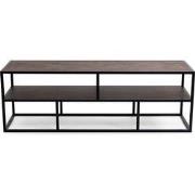 Stalux Tv-meubel 'Luuk' 150cm, kleur zwart / lederlook bruin