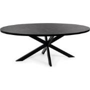 Stalux Ovale eettafel 'Mees' 240 x 110cm, kleur zwart / zwart marmer
