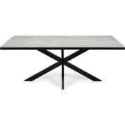 Stalux Eettafel 'Gijs' 180 x 100cm, kleur zwart / beton