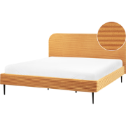Beliani FLAYAT - Tweepersoonsbed-Oranje-Corduroy