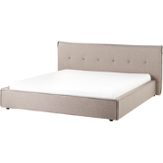 Beliani LESTRE - Tweepersoonsbed-Beige-Kunstlinnen