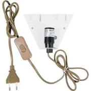 LumiLamp Wandplaat voor lampenkappen  13x4x11 cm Wit Bruin Kunststof