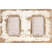Clayre & Eef Fotolijst  10x15 cm Bruin Beige Hout Rechthoek Fotokader