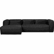 WOOOD Bean Hoekbank Links Incl. Kussens - Grijs  - 73x305x96