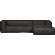 WOOOD Bean Chaise Longue Bank Rechts - Eco-leder - Zwart - 83x230x88