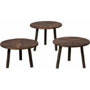 Tower living Lazio table set (3) - 54x54/45/40/35 - recl. teak wine