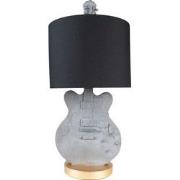 Clayre & Eef Tafellamp Gitaar Ø 30x68 cm Grijs Kunststof Bureaulamp