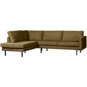 BePureHome Hoekbank Links Rodeo - Velvet - Brass - 85x266x213