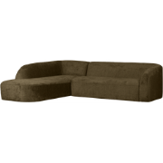 BePureHome Sloping Hoekbank Links - Velvet - Bonsai - 77x274x225/87