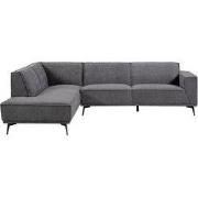 Tower living Leeds 2,5-seater AR + Ottoman L - Black Blue