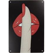 Clayre & Eef Tekstbord  20x30 cm Zwart Ijzer Rechthoek Wandbord