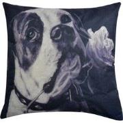 Clayre & Eef Sierkussen  43x43 cm Zwart Wit Synthetisch Vierkant Hond ...