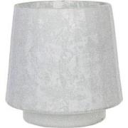 Clayre & Eef Theelichthouder  Ø 13x13 cm Wit Glas Rond Waxinelichthoud...