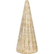 Clayre & Eef Beeld Kerstboom Ø 18x42 cm Goudkleurig Glas Kerstdecorati...