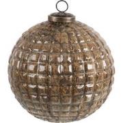 Clayre & Eef Kerstbal XL  Ø 20 cm Koperkleurig Bruin Glas Rond Kerstbo...