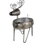 Clayre & Eef Bloempot Rendier 35x28x54 cm Grijs Bruin Ijzer Bloempot b...
