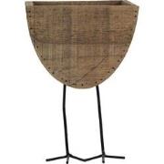 Clayre & Eef Bloempot  17x13x25 cm Bruin Hout Ijzer Bloempot binnen