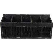 Clayre & Eef Wandrek  60x13x28 cm Zwart Hout Ijzer Muurrek