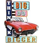 Clayre & Eef Tekstbord  48x60 cm Rood Ijzer Auto Life Quotes Wandbord