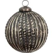 Clayre & Eef Kerstbal  Ø 9 cm Bruin Glas Kerstdecoratie