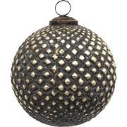 Clayre & Eef Kerstbal  Ø 11 cm Bruin Glas Kerstdecoratie