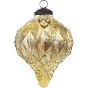 Clayre & Eef Kerstbal  Ø 8 cm Goudkleurig Glas Kerstdecoratie