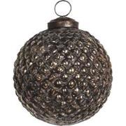 Clayre & Eef Kerstbal  Ø 7 cm Bruin Glas Kerstdecoratie
