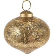 Clayre & Eef Kerstbal  Ø 7 cm Goudkleurig Glas Kerstdecoratie