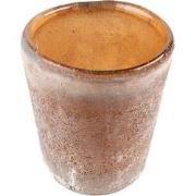 Clayre & Eef Theelichthouder  Ø 7x8 cm Bruin Glas Waxinelichthouder